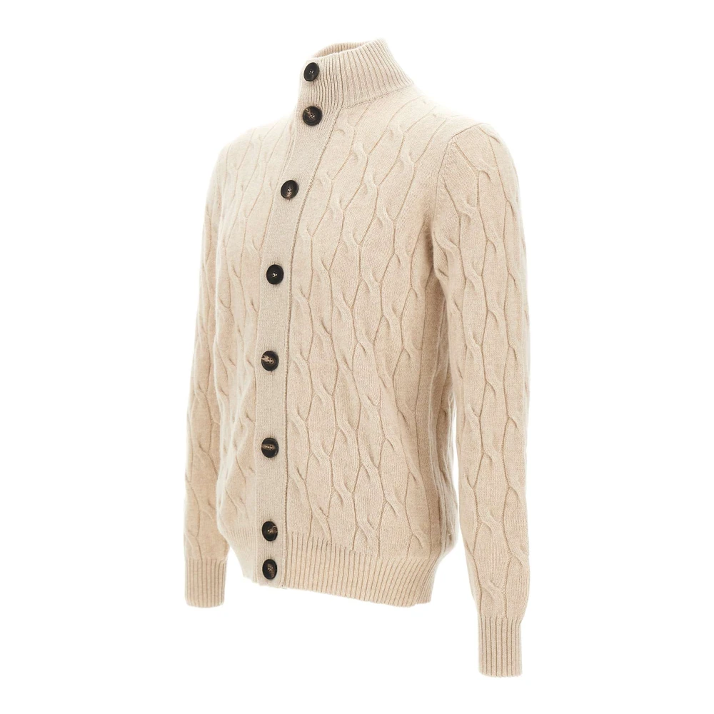 Filippo De Laurentiis Beige Wol Kasjmier Trui Maxi Vlechten Beige Heren