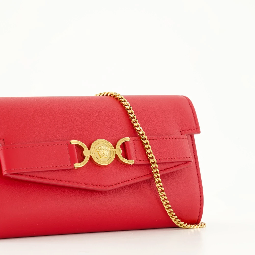 Versace Rode Leren Schoudertas met Ketting Red Dames