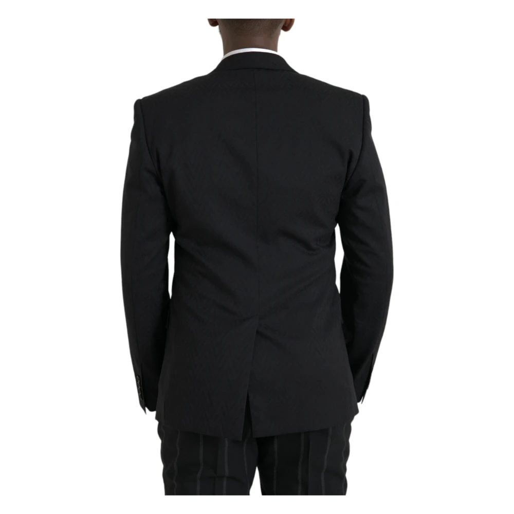 Dolce & Gabbana Zwarte Martini Slim Fit Blazer Jas Black Heren