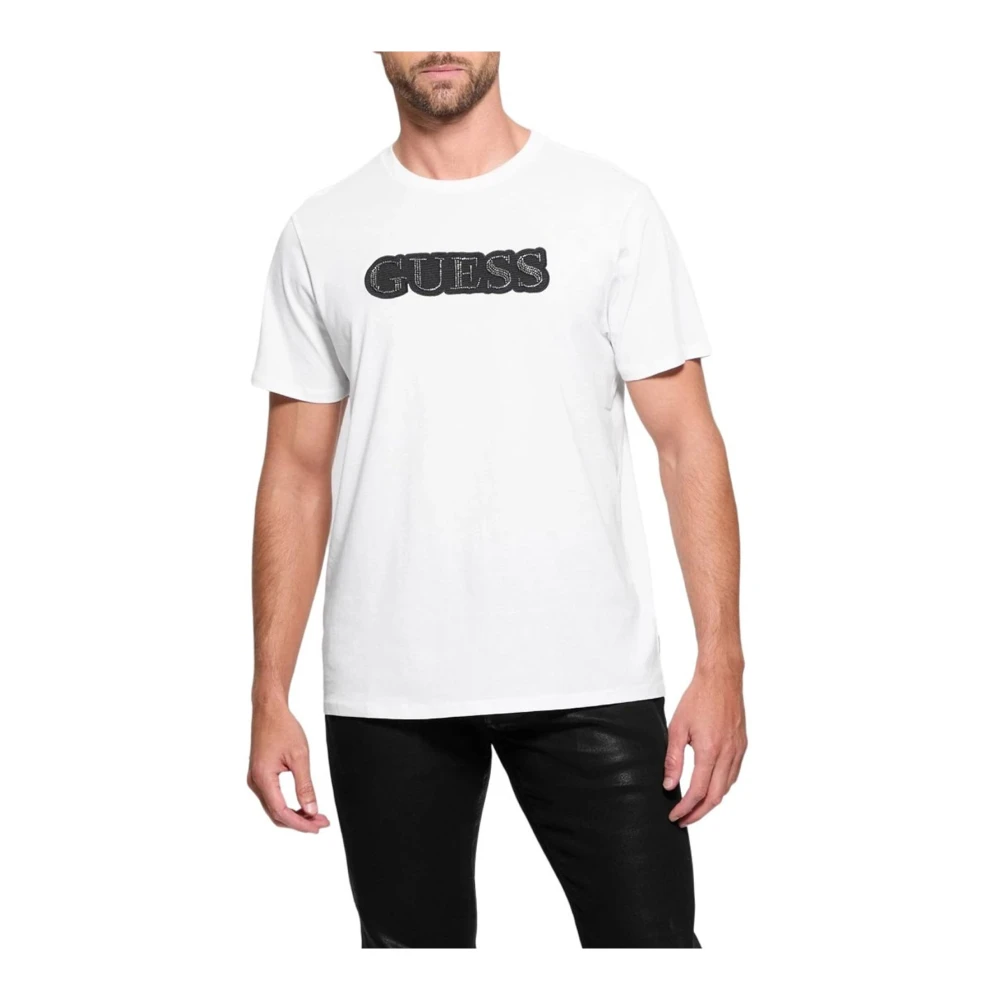Guess Pearl Logo T-shirt van katoen White Heren