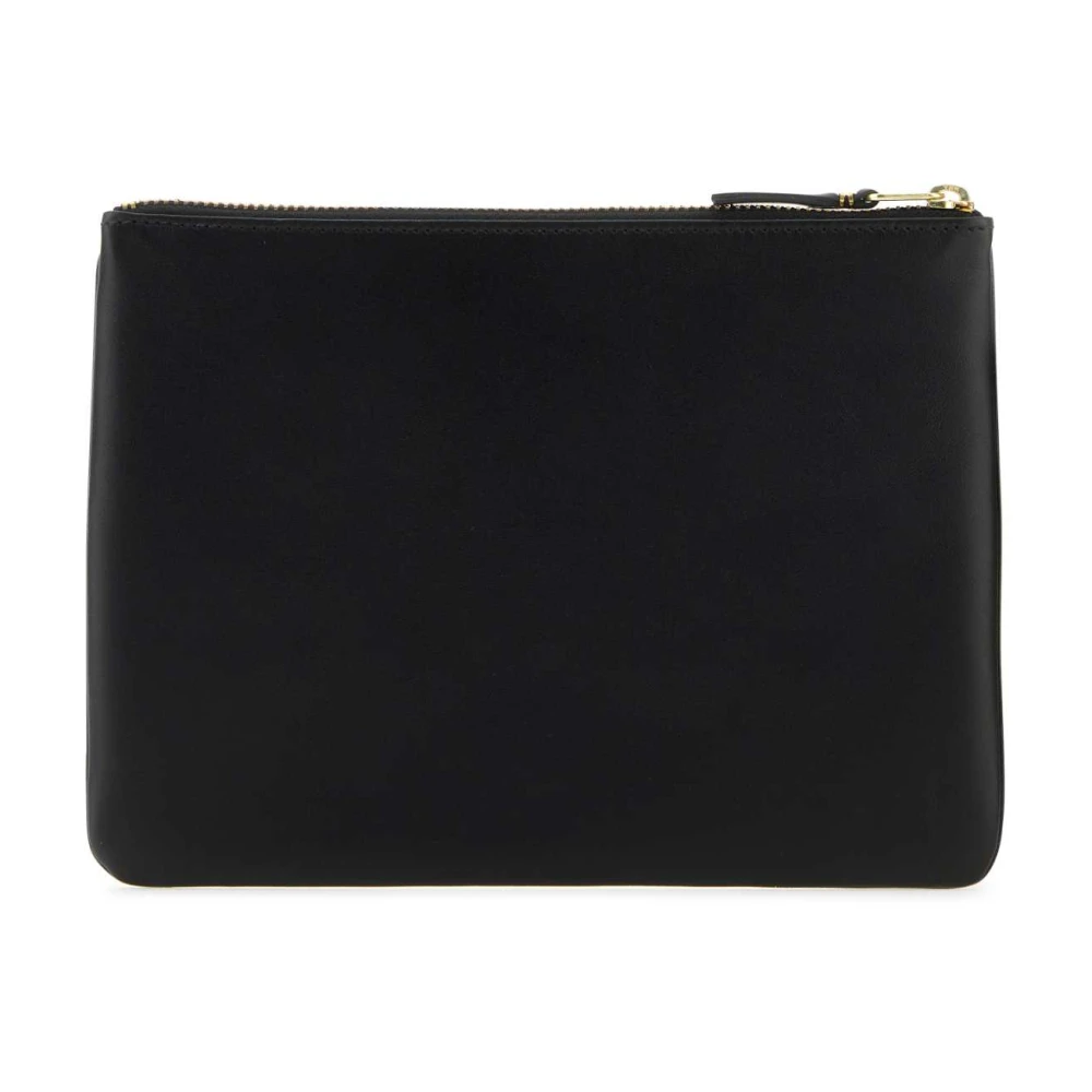 Comme des Garçons Zwarte Leren Beauty Cases Pouch Black Dames