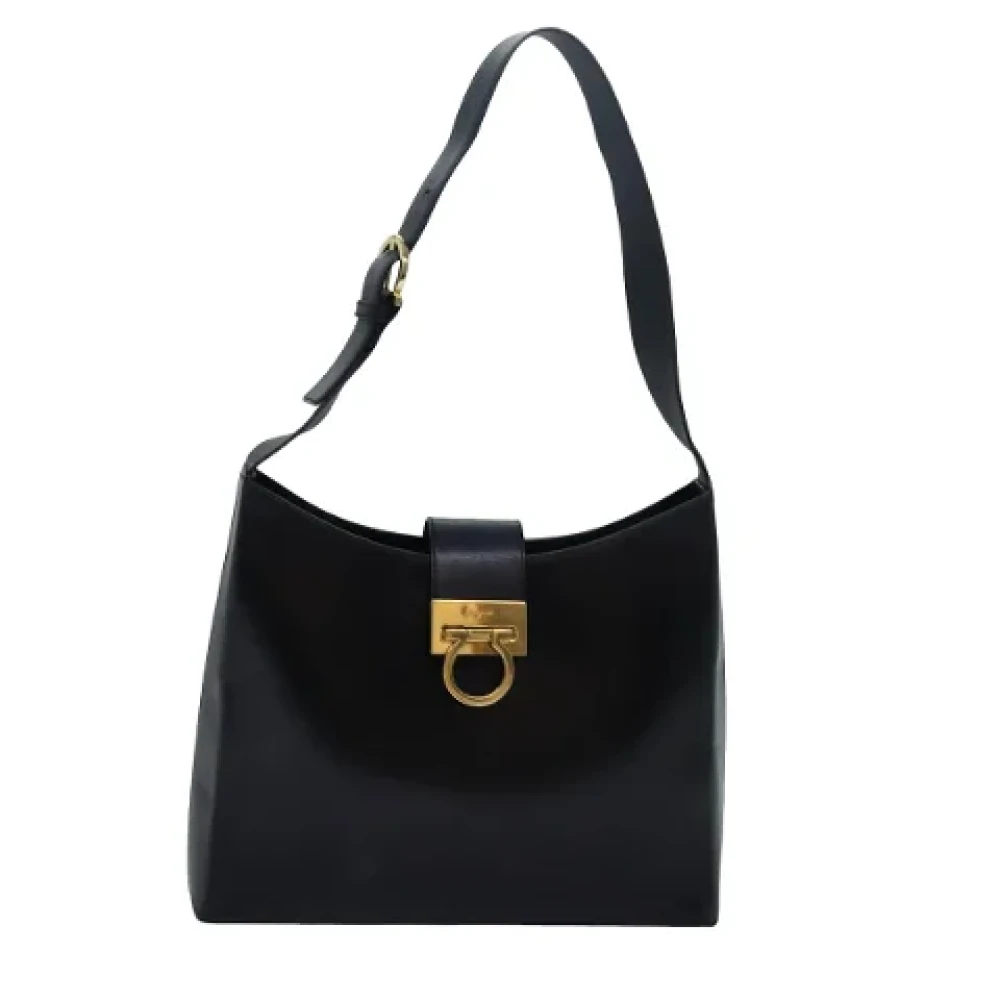 Salvatore Ferragamo Pre-owned Leather shoulder-bags Black Dames