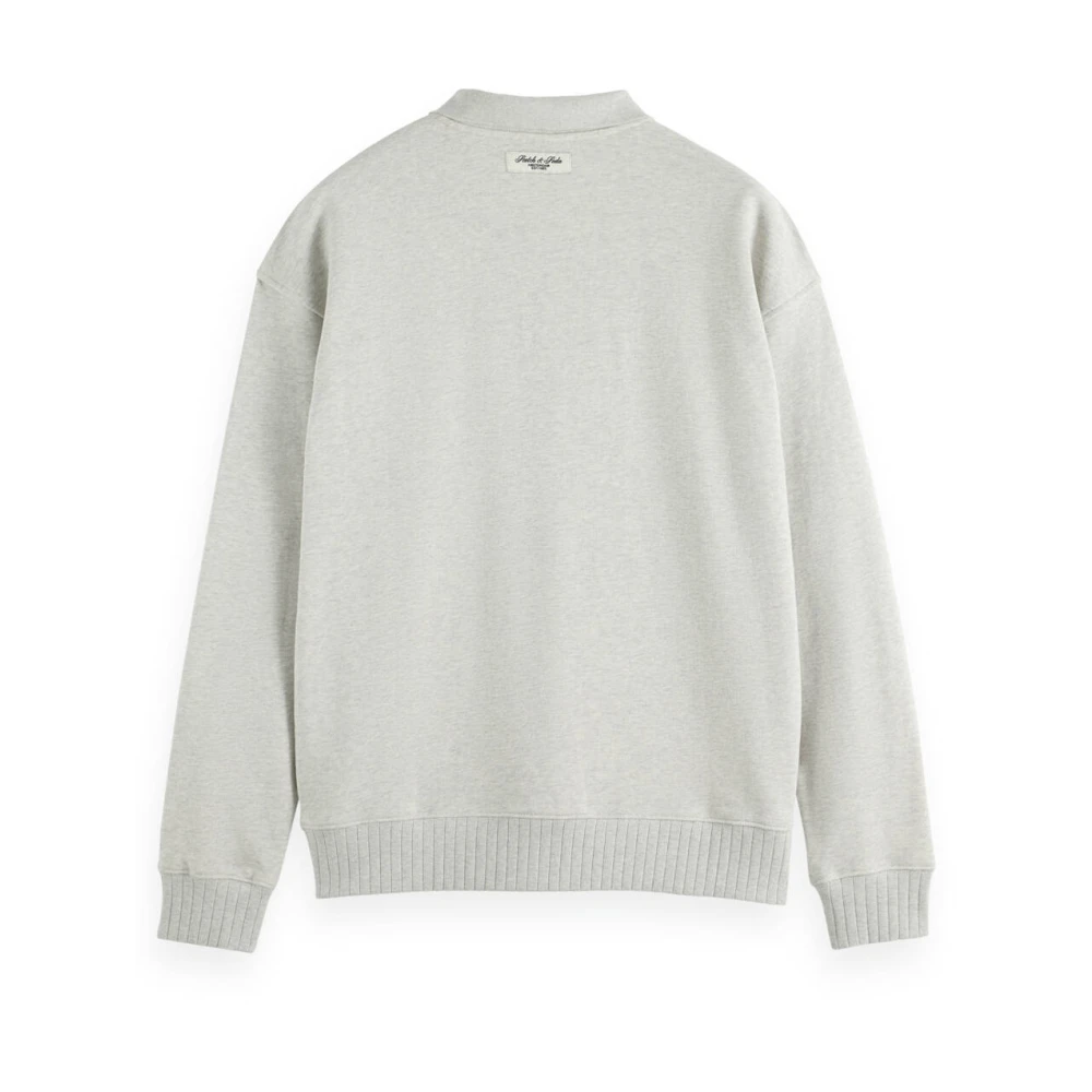 Scotch & Soda Relaxed Fit Polo Sweatshirt Gray Heren