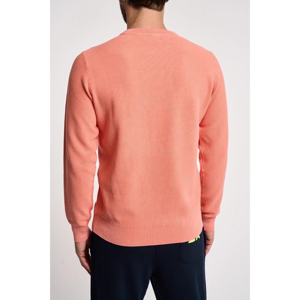 Sun68 Vintage Katoenen Crewneck Sweater Pink Heren