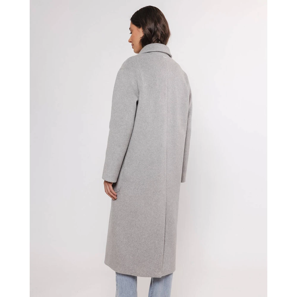 Rino&Pelle Double-Breasted Lange Jas Teuni Gray Dames