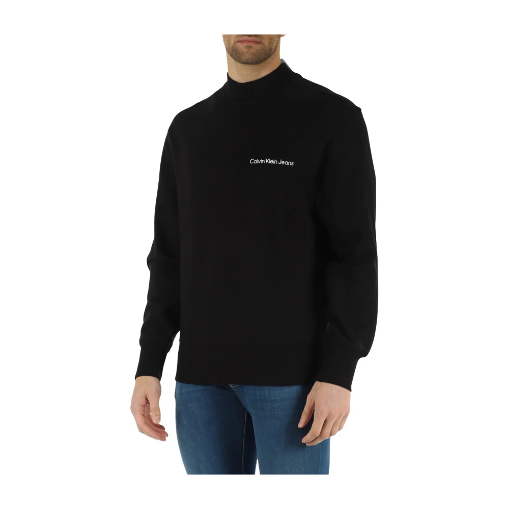 Calvin Klein Jeans Katoenen sweatshirt met logo Black Heren