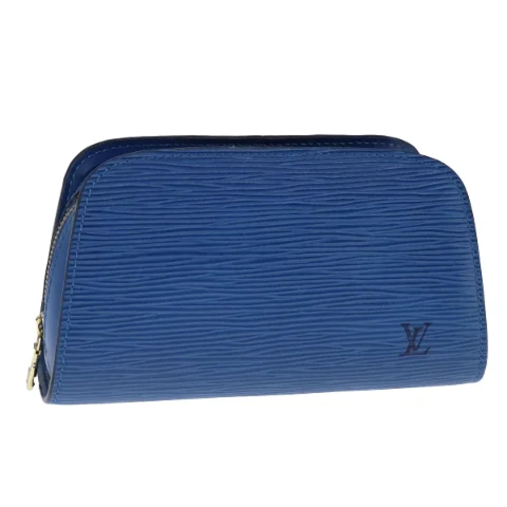 Louis Vuitton Vintage Pre-owned Leather pouches Blue Dames