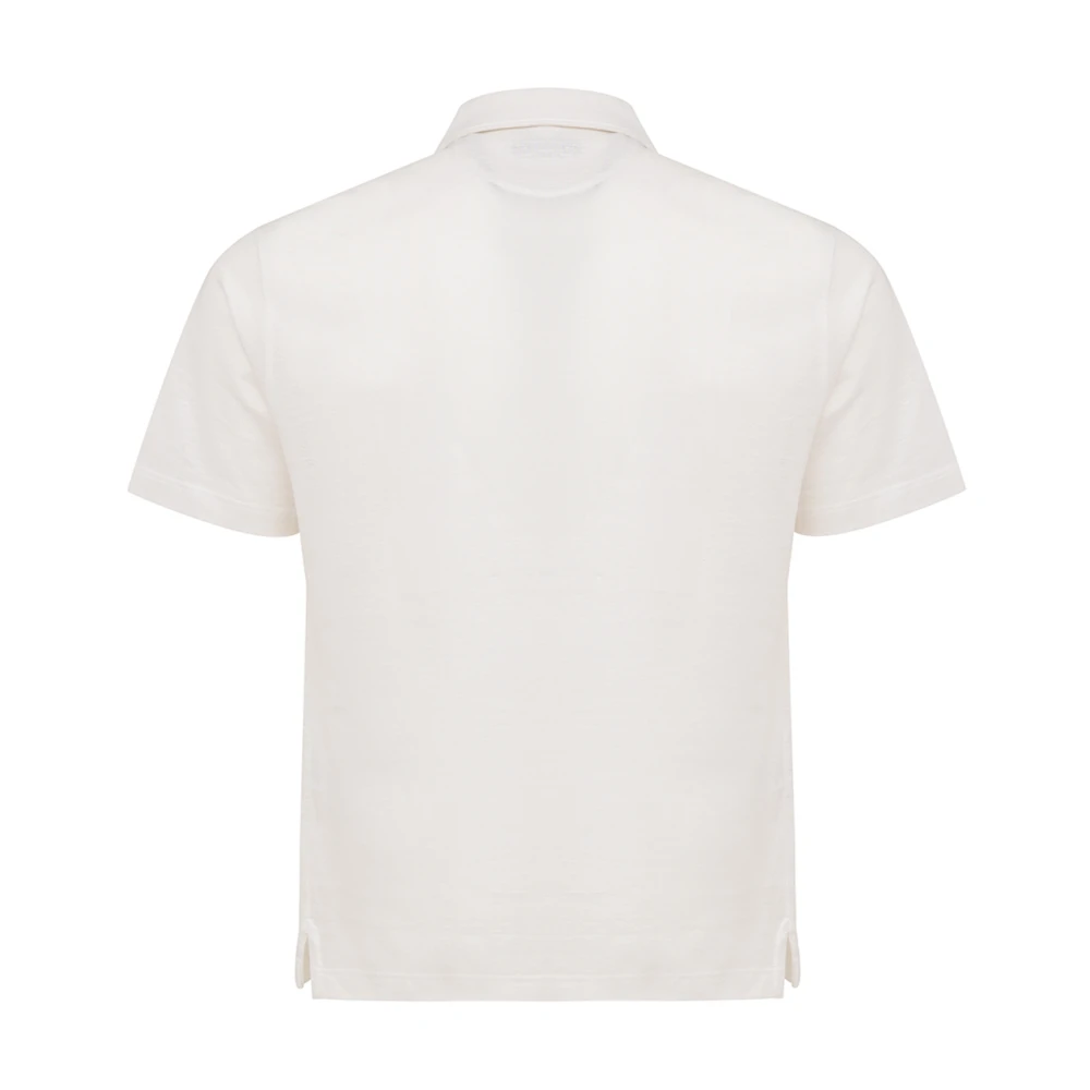 Corneliani Witte korte mouw V-hals polo White Heren