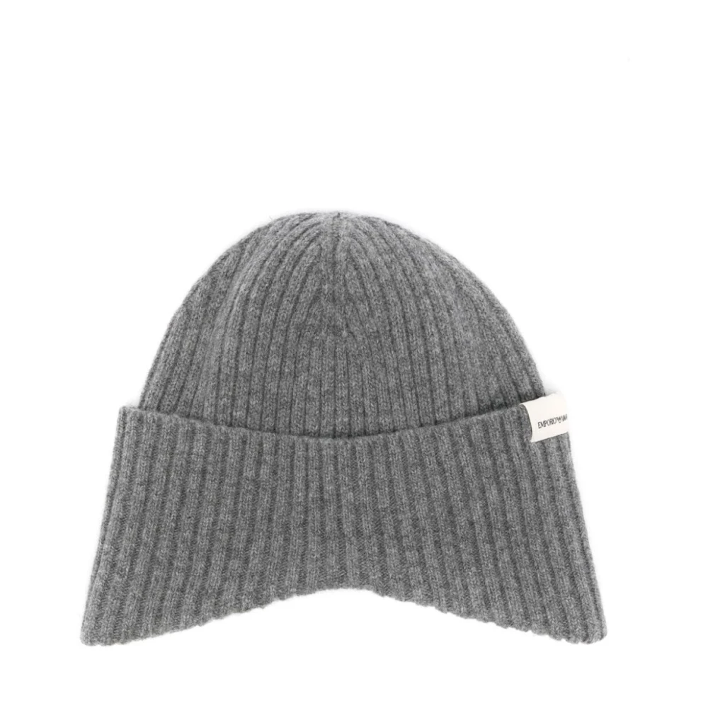 Emporio Armani Grijze Melange Beanie Hat Gray Heren