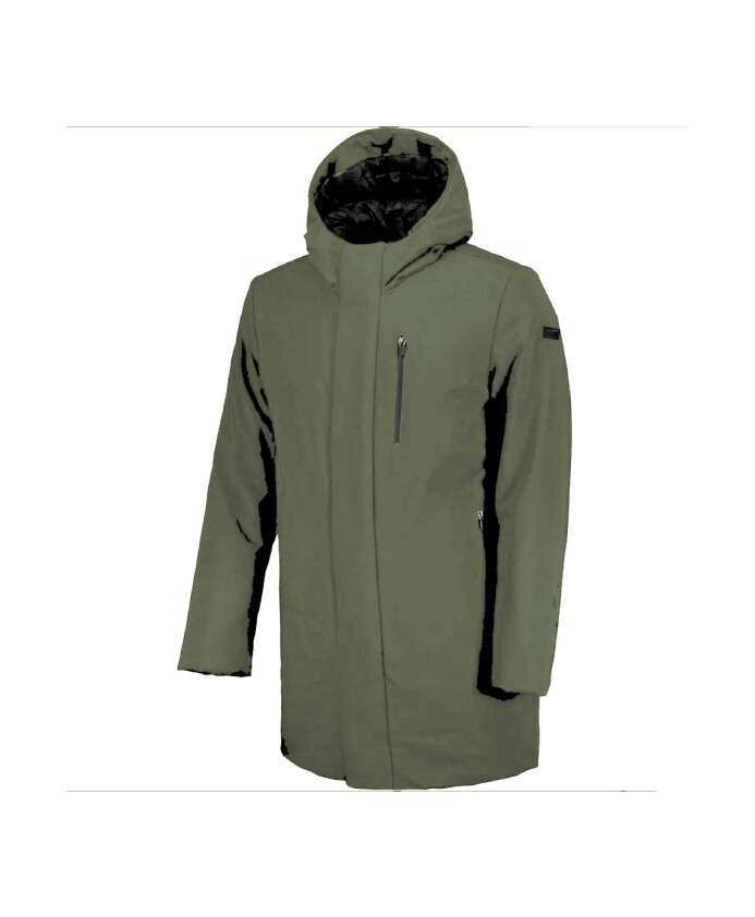 manteau-vert-en-nylon-technique-avec-capuche