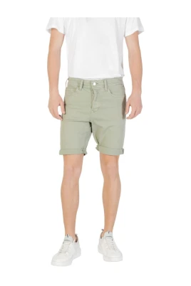 Green Cotton Bermuda Shorts