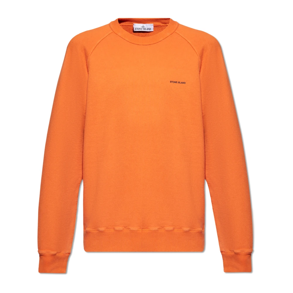 Stone Island Sweatshirt met logo Orange Heren