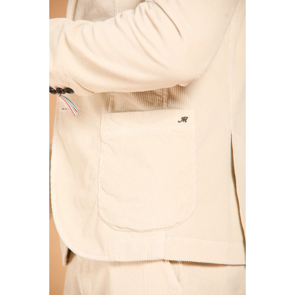 Mason's Velvet Gestreepte Heren Blazer Regular Fit Beige Heren