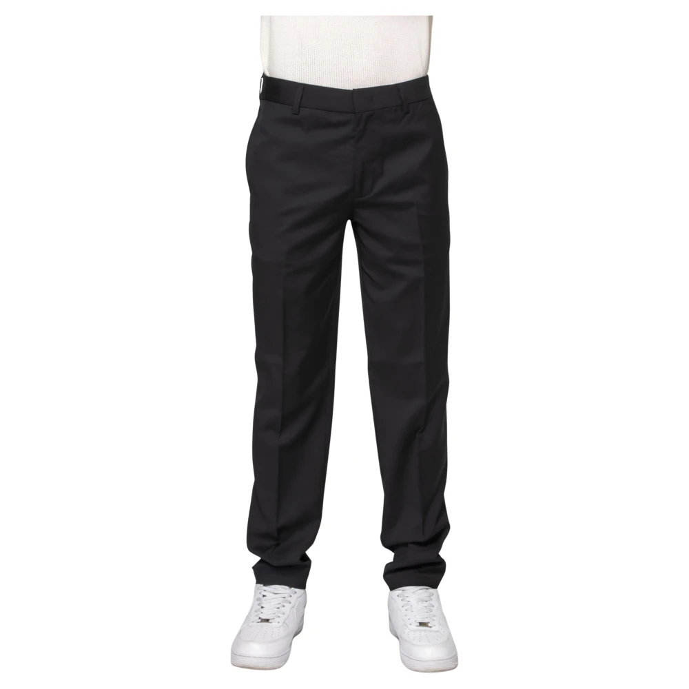 Emporio Armani Men's Black Suit Trousers, L, Jet Trousers