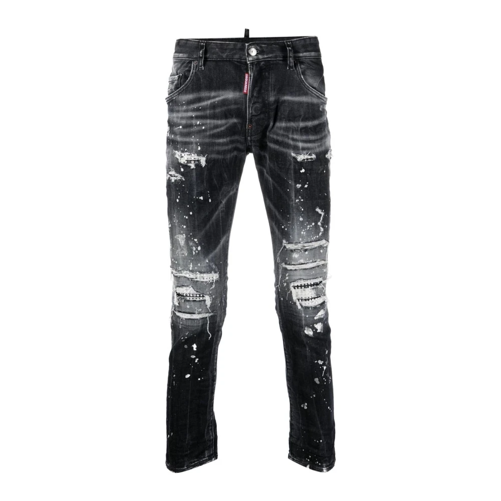 Dsquared2 Logotyp Bak Jeans Black, Herr