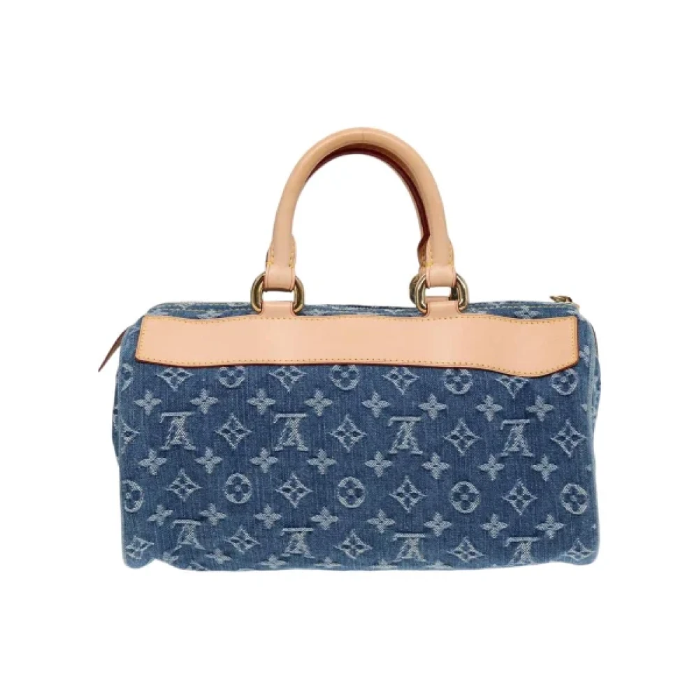 Louis Vuitton Vintage Pre-owned Denim handbags Blue Dames