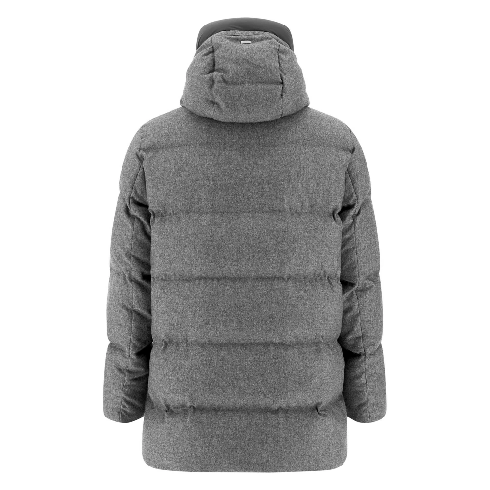 Herno Grijze Kasjmier-Zijde Lange Pufferjas Gray Heren