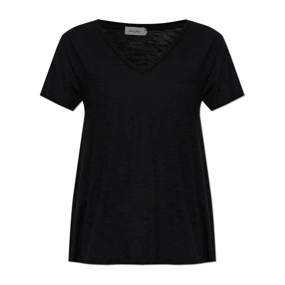 American Vintage Donna Nero Jacksonville V-Neck T-Shirt