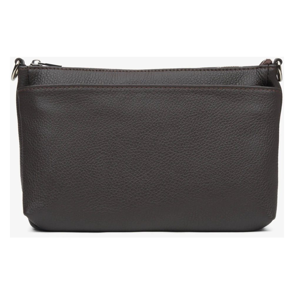Estro Donkerbruine Crossbodytas voor dames gemaakt van Premium Italiaans Leer Brown Dames