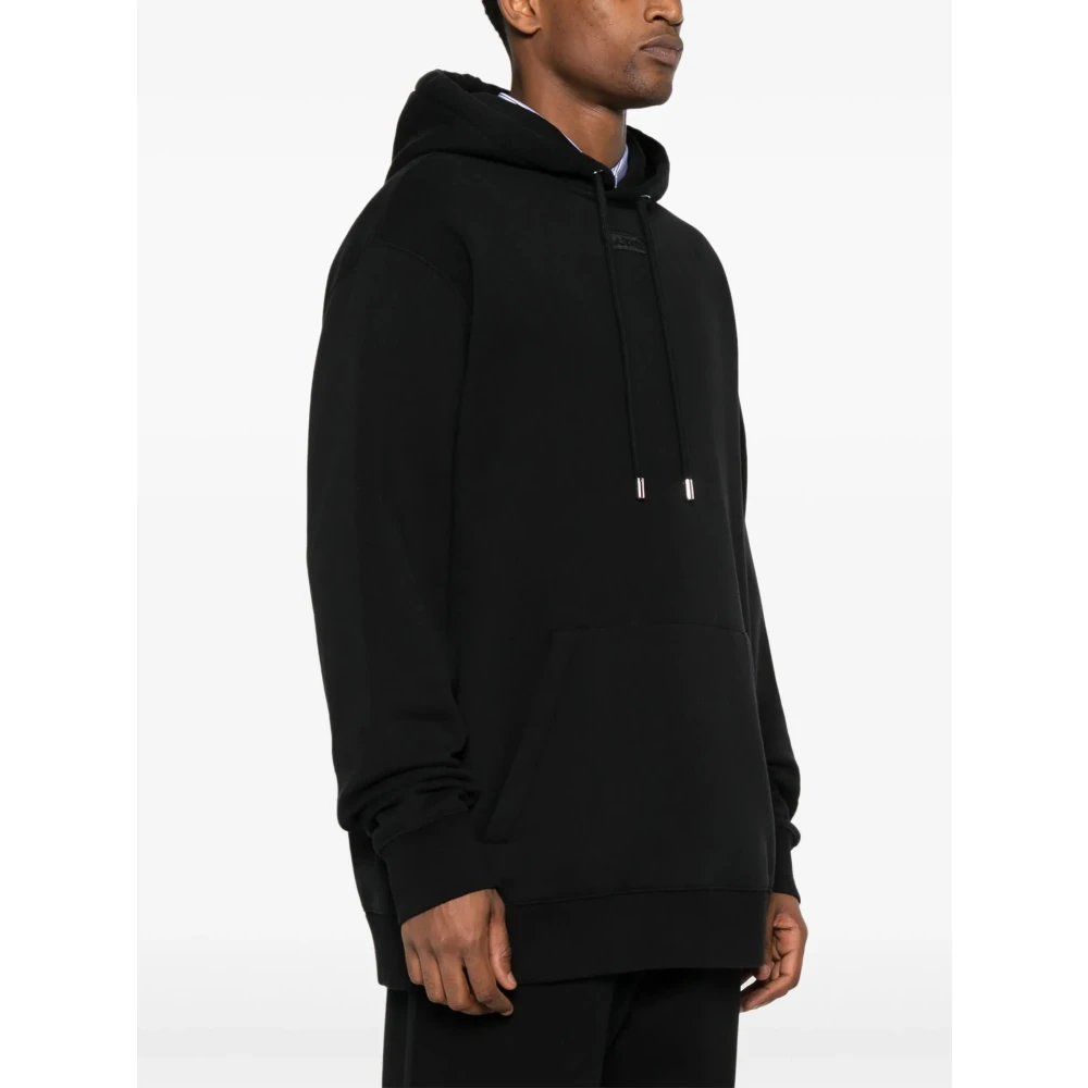 Lanvin Zwarte hoodie met patch Black Heren