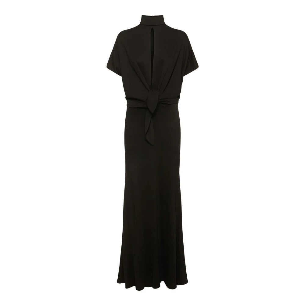 Roberto Cavalli Zwarte Midi Jurk met Knoopdetails Black Dames