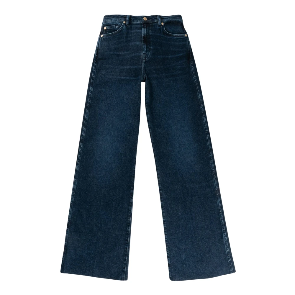 7 For All Mankind Vintage Wijde Pijp Jeans in Donkerblauw Blue Dames
