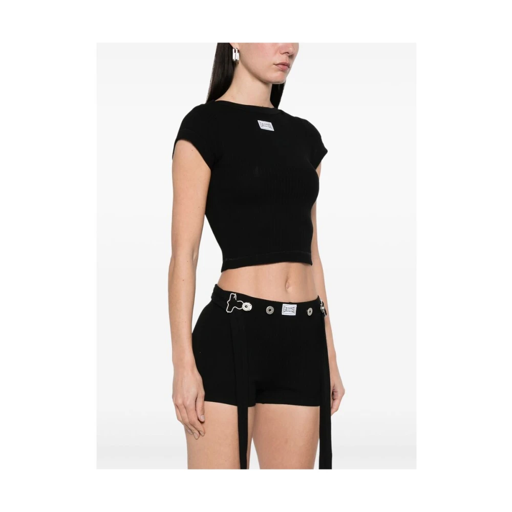 Jean Paul Gaultier Zwarte Ronde Hals Korte Mouw T-shirt Black Dames