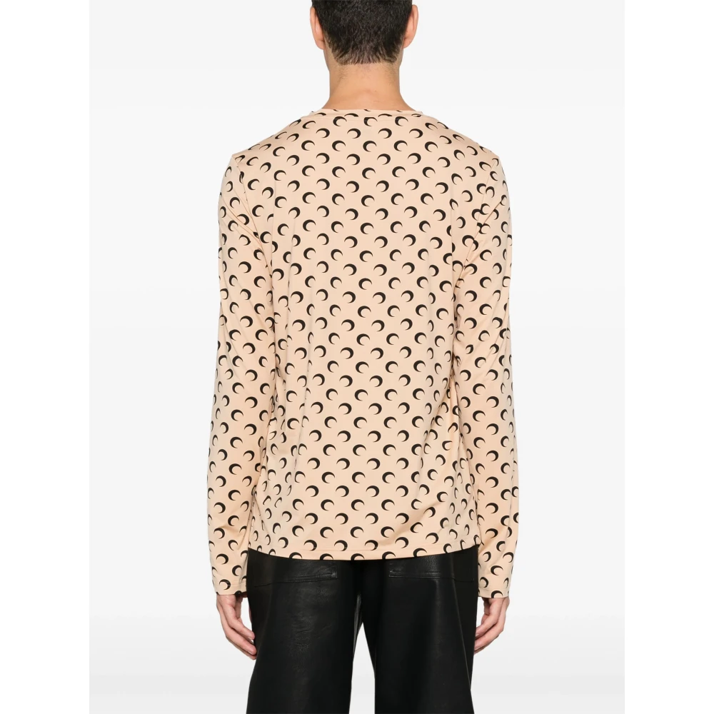 Marine Serre Maan Gedrukte Tweede Huid Top Beige Heren