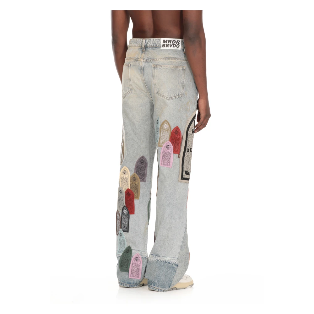Who Decides War Lichtblauwe Katoenen Jeans Vintage Stijl Blue Heren