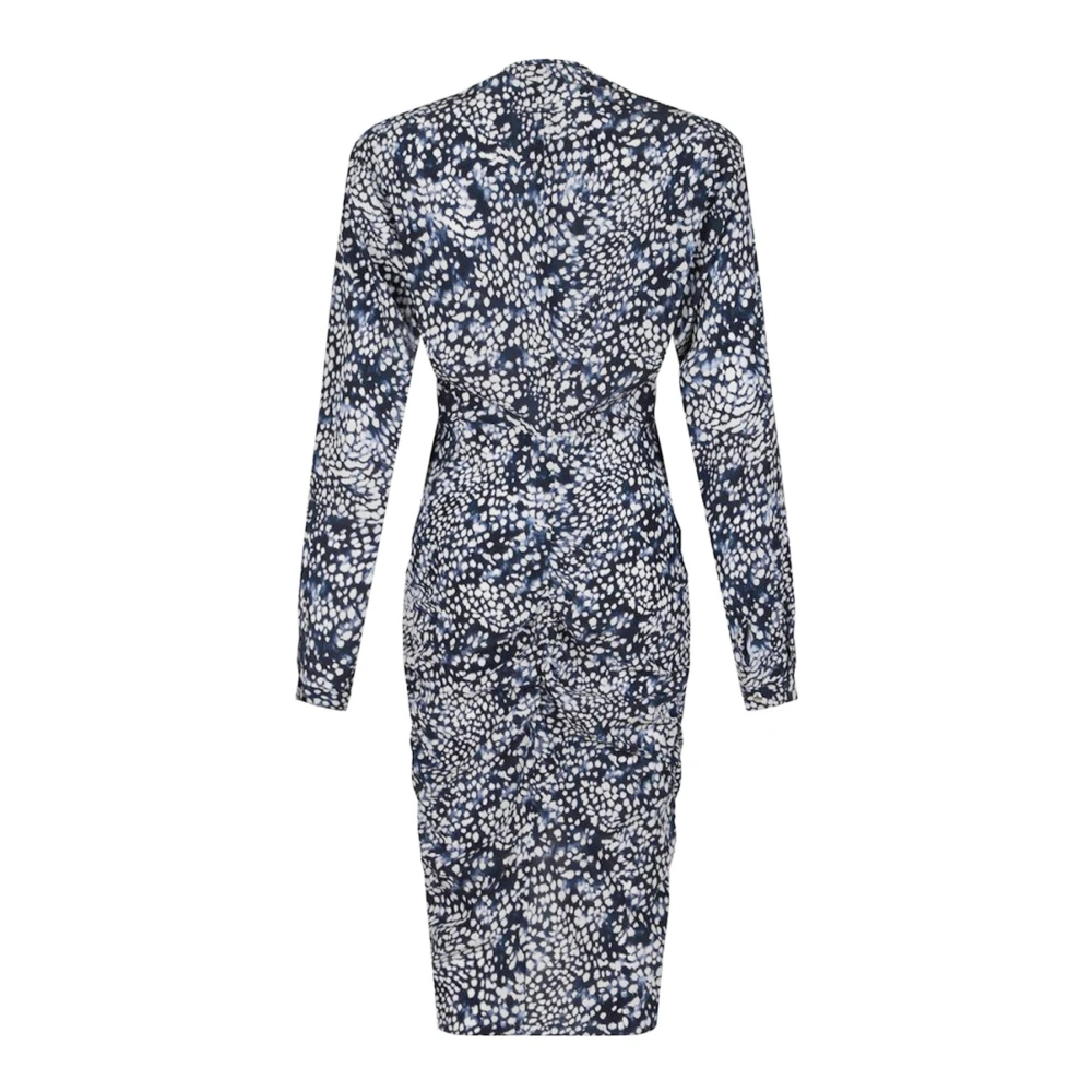 Isabel marant Middernachtblauw Abstract Patroon Zijden Jurk Multicolor Dames