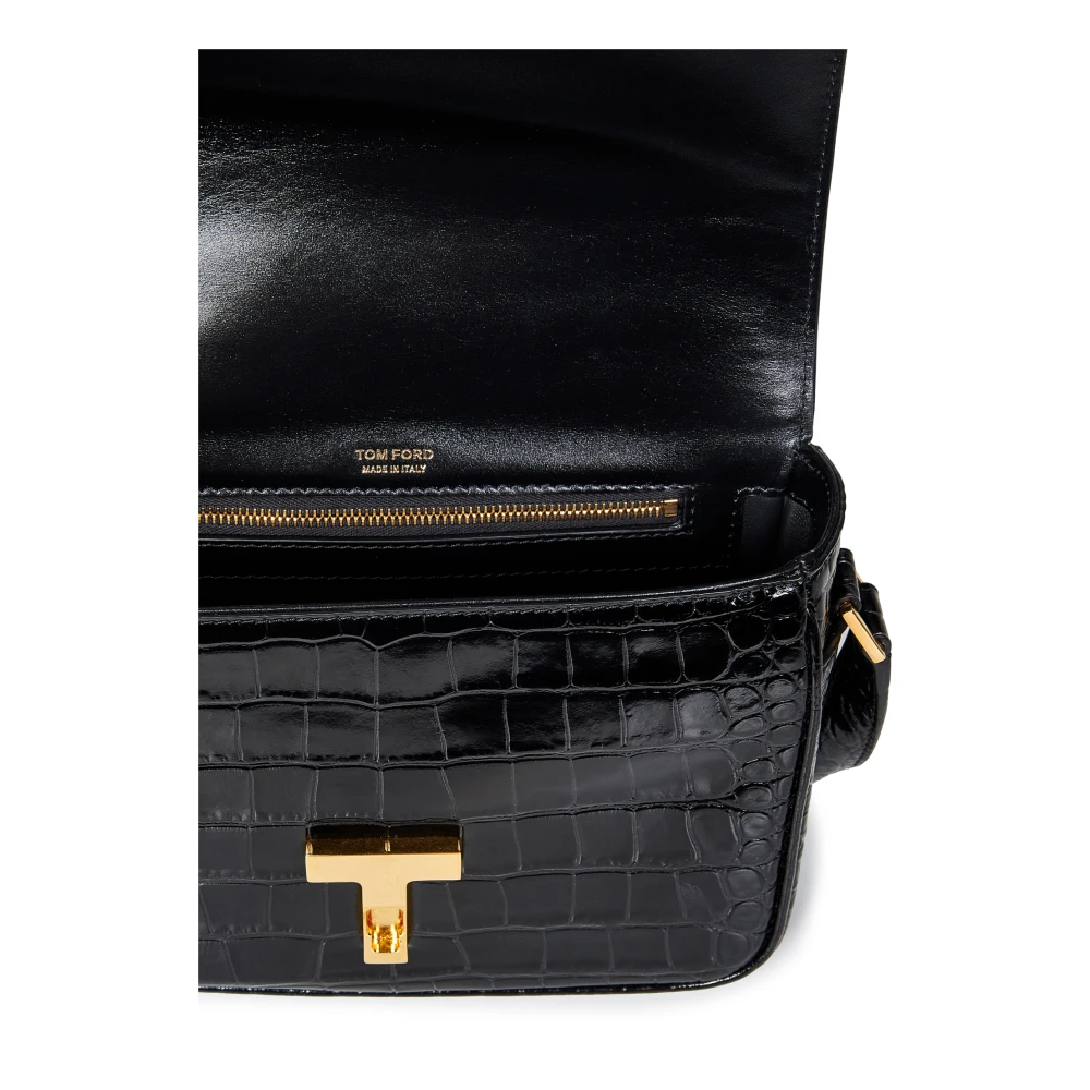 Tom Ford Zwarte Krokodillen Handtas Black Dames