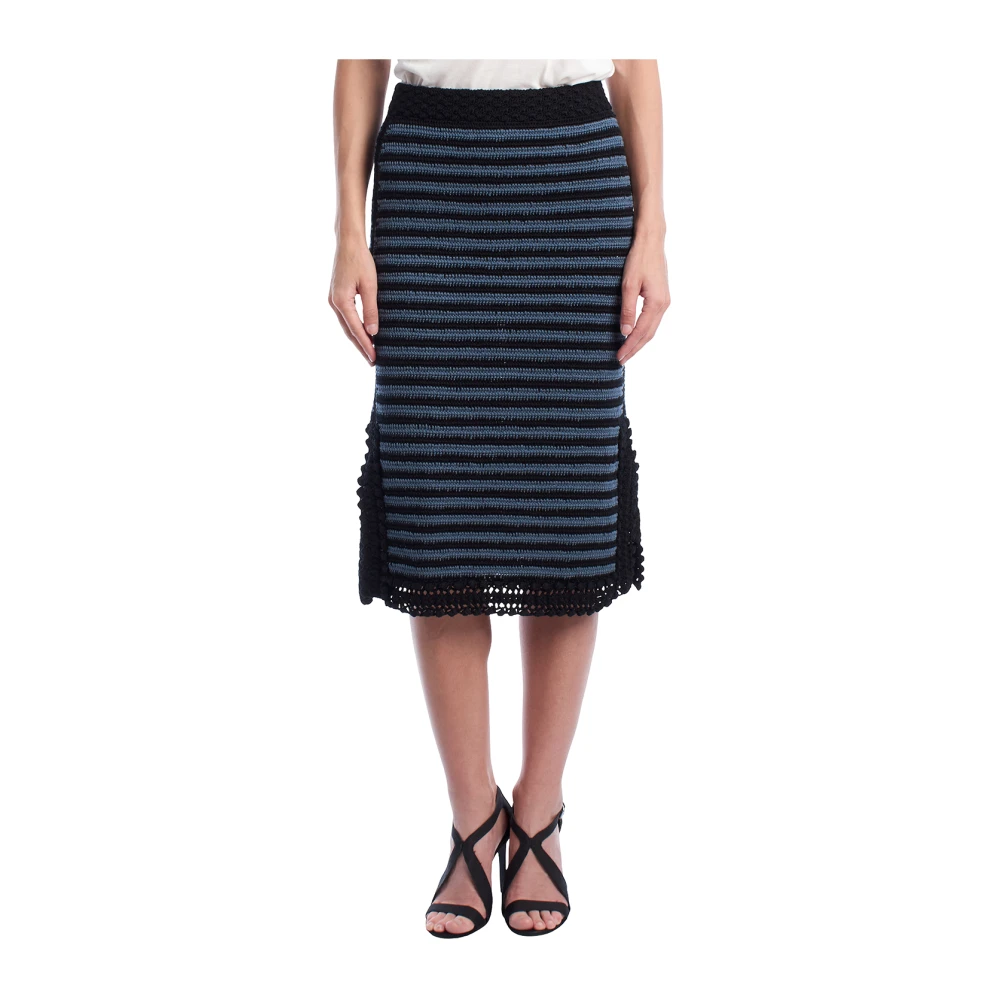 Zadig & Voltaire Women's Multicolor Midi Skirts, Xs, Striped Crochet Midi Skirt