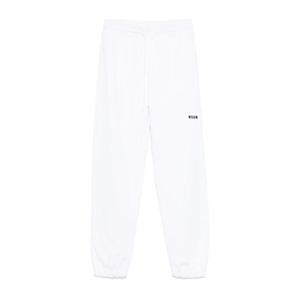 Msgm Women's White Stylish Cotton Trousers For - Sweatpants - S - Trousers