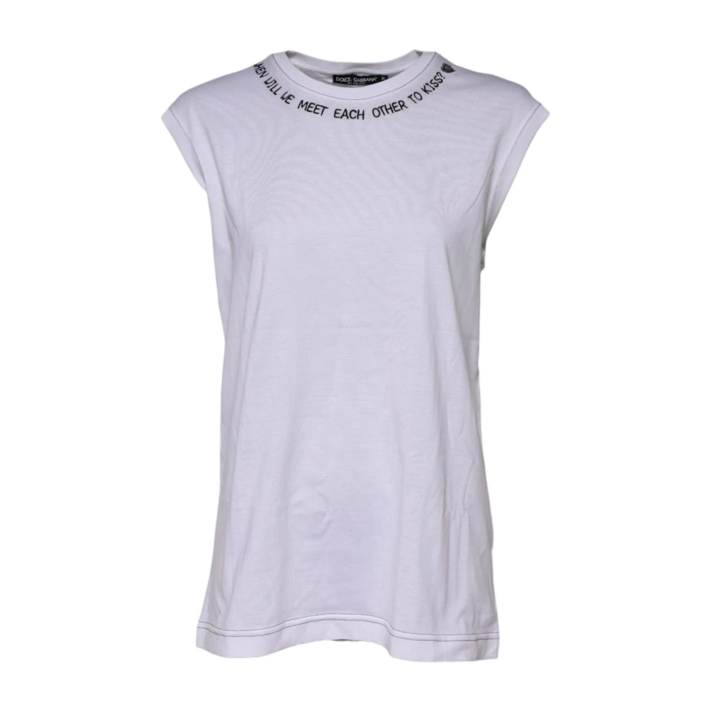 Dolce & Gabbana Women's White Anchor Graphic Short Sleeve Tee