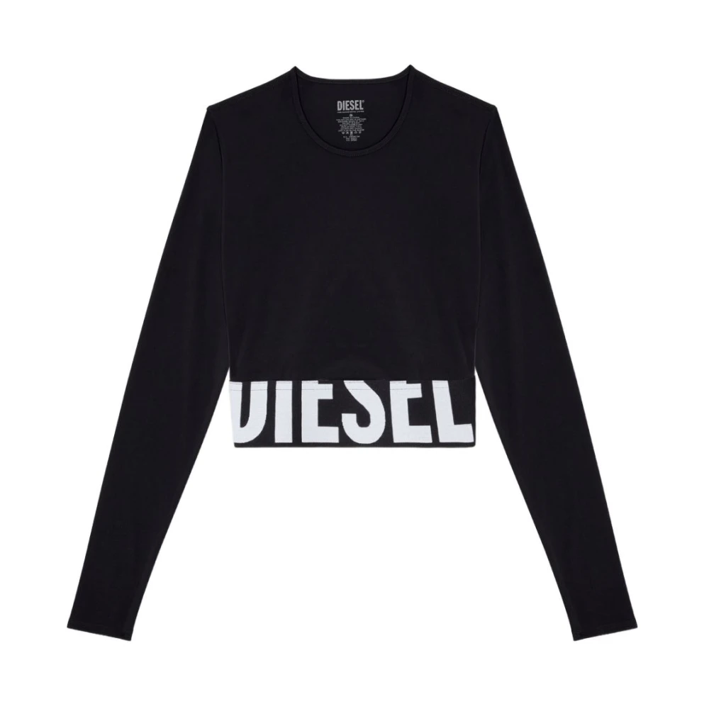 Diesel Black Jumper With Logo Print - Female - Sweatshirts - S - Sweatshirts & Hoodies