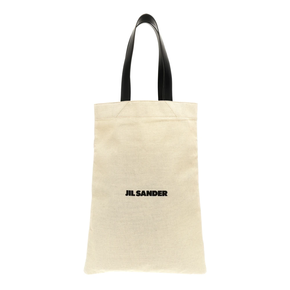 Jil Sander Women's White Shopping Bags, One Size, Flat Shopper
