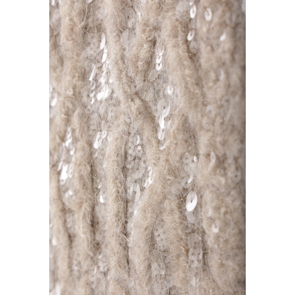 BRUNELLO CUCINELLI Beige Alpaca Wol Sequin Trui Beige Dames