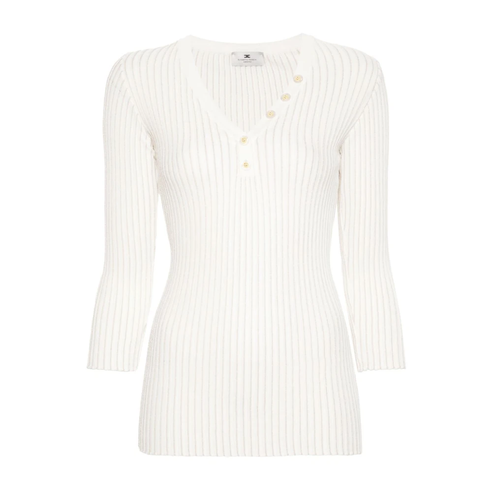 Elisabetta Franchi Gebreide Trui White Dames