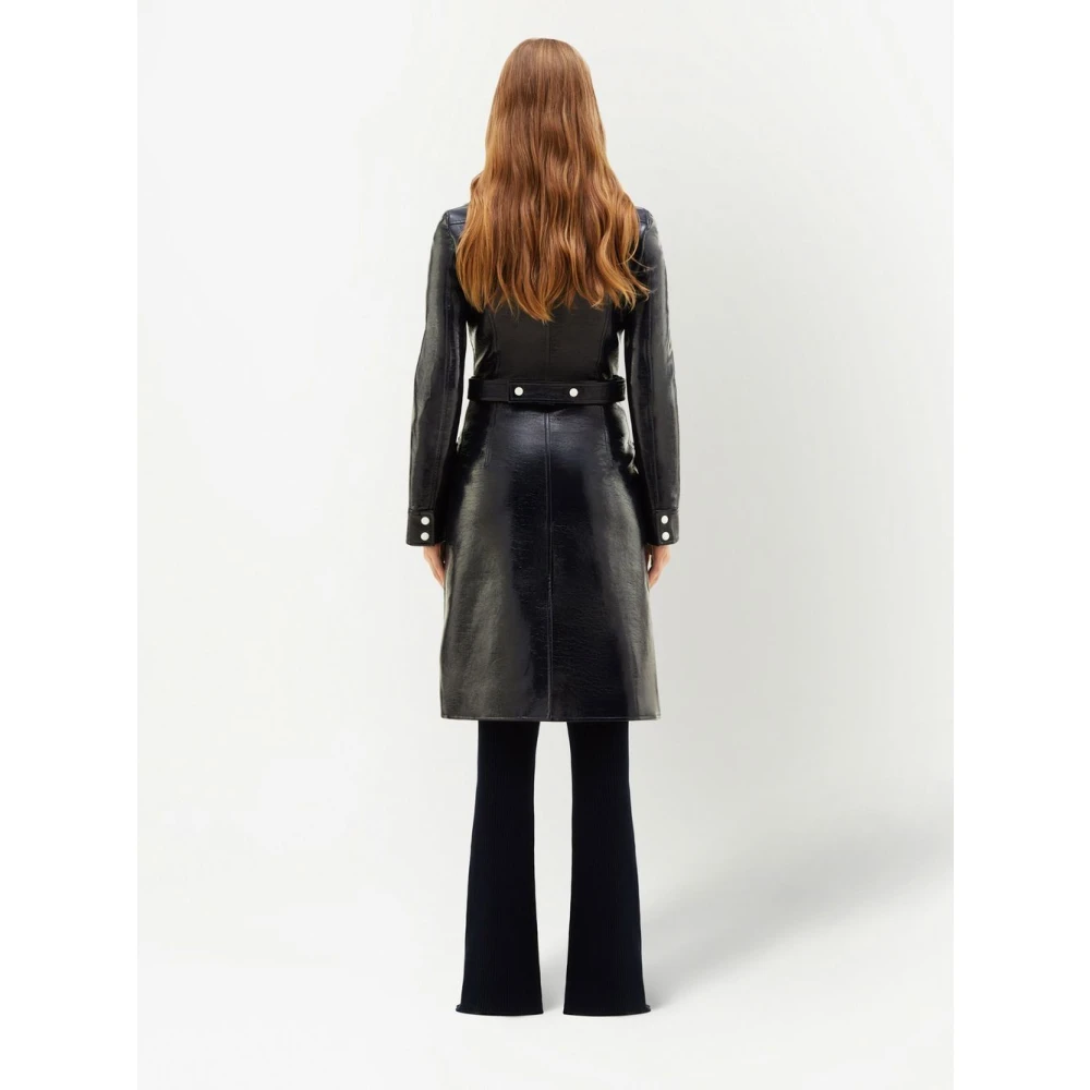 Courrèges Vinyl Trenchcoat in Zwart Black Dames