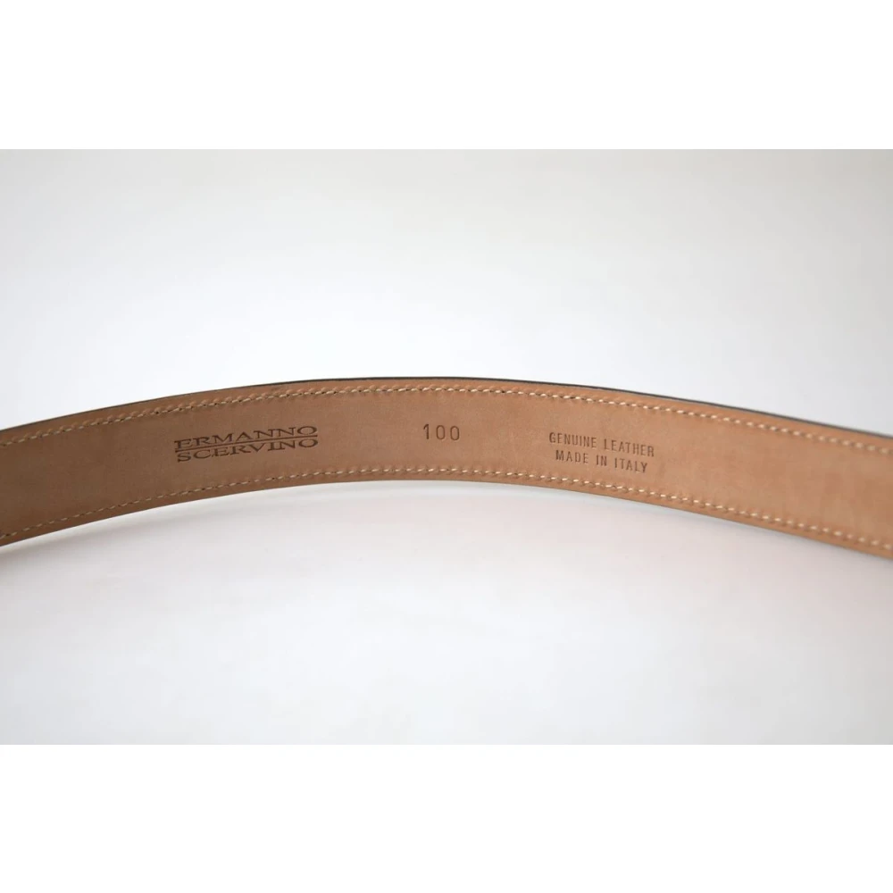 Ermanno Scervino Exquise Italiaanse leren riem met metalen gesp Brown Heren