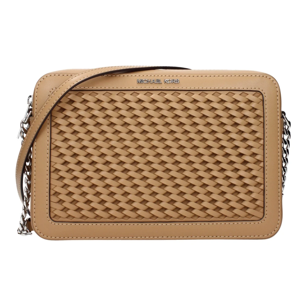 Michael Kors Women's Brown Cross Body Bags, One Size, Jet Set Large Woven Crossbody Bag