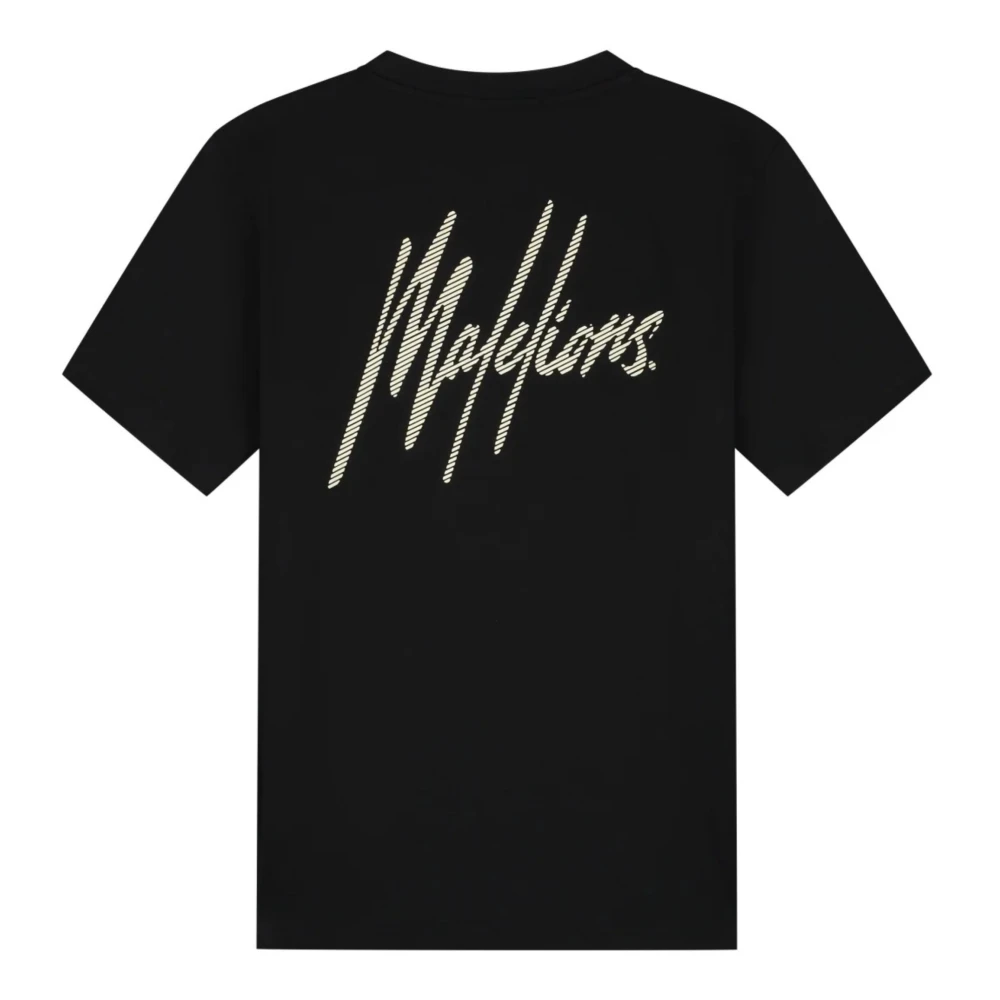 Malelions Gestreept signature T-shirt Herenlions Black Heren