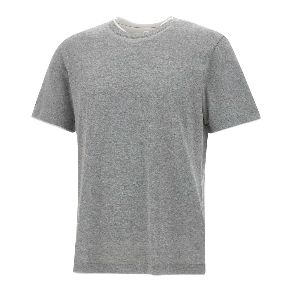 Eleventy Luxe Katoenen T-shirt Grijs Gray Heren