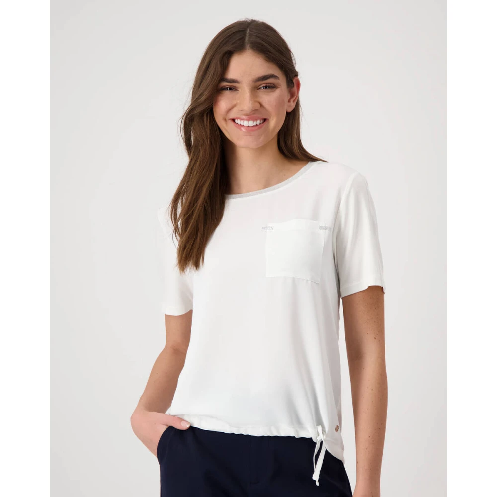 monari Korte Mouw Blouse Beige Dames