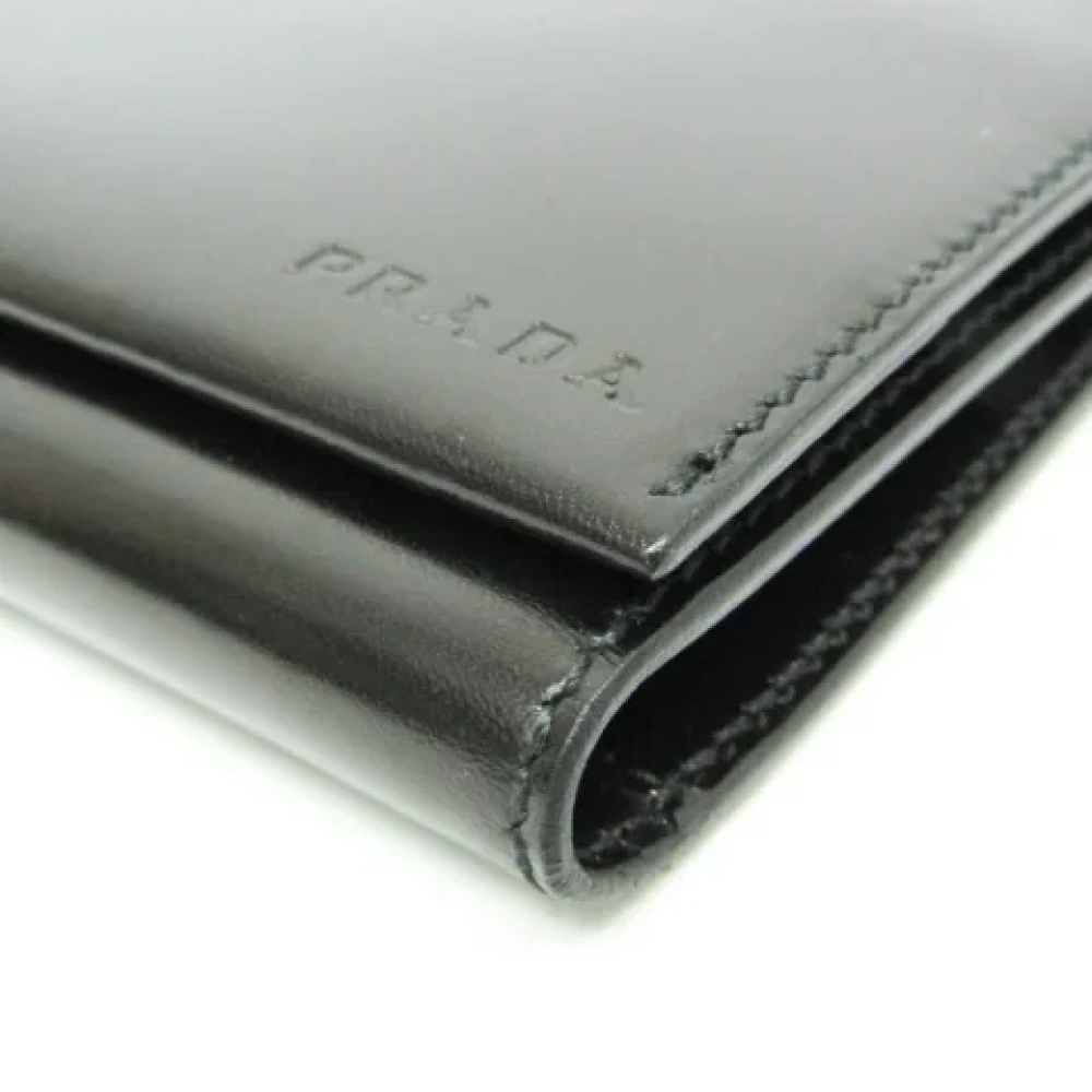 Prada Vintage Pre-owned Leather wallets Black Dames