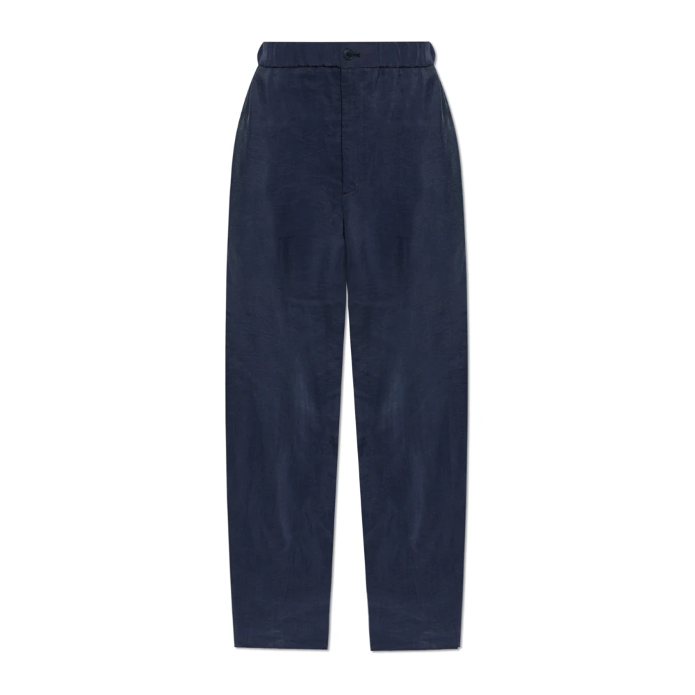 Giorgio Armani Herren Blau Seidenhose Mit Lockerem Schnitt