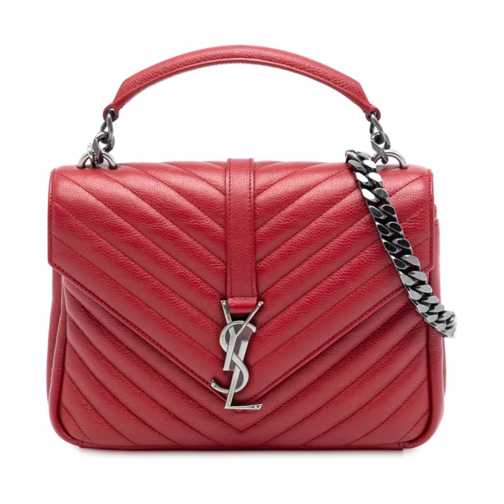 Saint Laurent Vintage Women's Red Vintage Handbags, One Size, Pre-Owned Leather Shoulder Bag