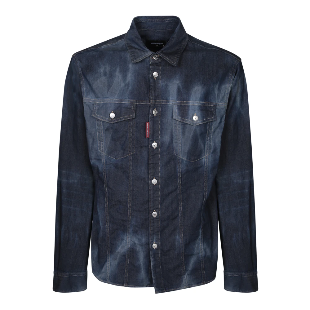 Dsquared2 Blue Denim Shirts, Male, S, Denim Shirt