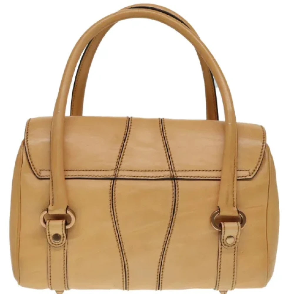 Gucci Vintage Pre-owned Leather handbags Beige Dames