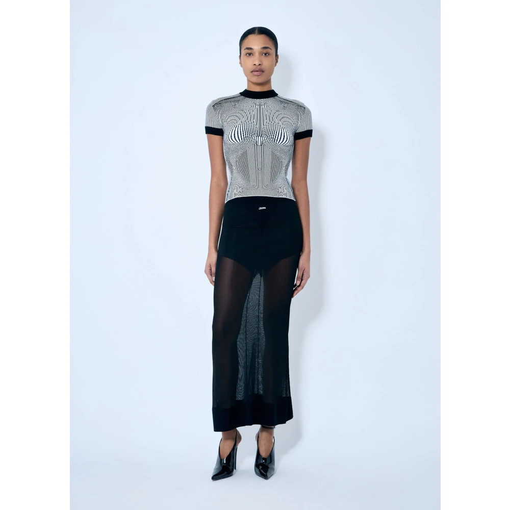 Jean Paul Gaultier Lichtgewicht gebreide maxi rok Black Dames